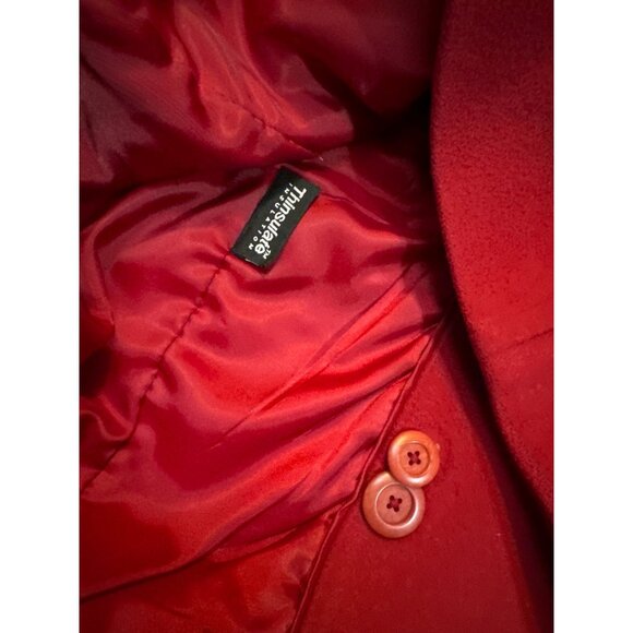 L.L. Bean Womens LambsWool Red Button Classic PeaCoat Size 8 Regular QHTH2 Thins - Picture 10 of 11